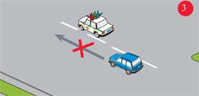 Наближаючись до нерухомого транспортного засобу з включеними маячками синього кольору і спеціальним звуковим сигналом (або без такого), що стоїть на проїзній частині дороги або біля узбіччя, водій повинен знизити швидкість до 40 км / год, а при подачі регулювальником відповідного сигналу - зупинитися