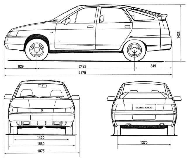 Автомобілі ВАЗ 2110, які сходять із заводського конвеєра, мають чітко вивірені кузовні розміри