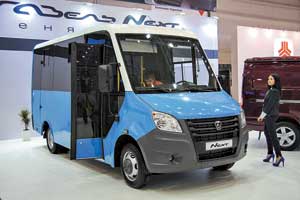 Друга новинка, яку могли побачити відвідувачі SIA'2013, - перспективна модель міського автобуса «ГАЗель Next» (ГАЗ-А63R42)